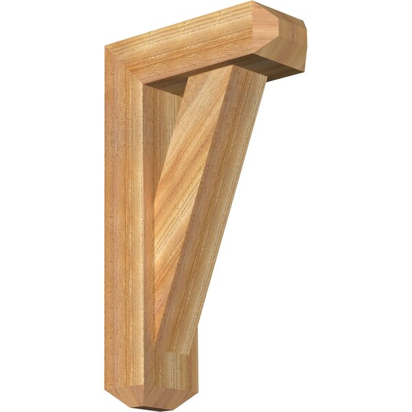 Ekena Millwork Traditional Craftsman Rough Sawn Bracket w/ Offset Brace, Western Red Cedar, 6"W x 16"D x 28"H BKT0604X16X28TRA04RWR - main